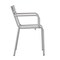 Emma and Oliver Rennes Powder Coated Steel Stacking Dining Chair with Arms and 2 Slat Back for Indoor-Outdoor Use
